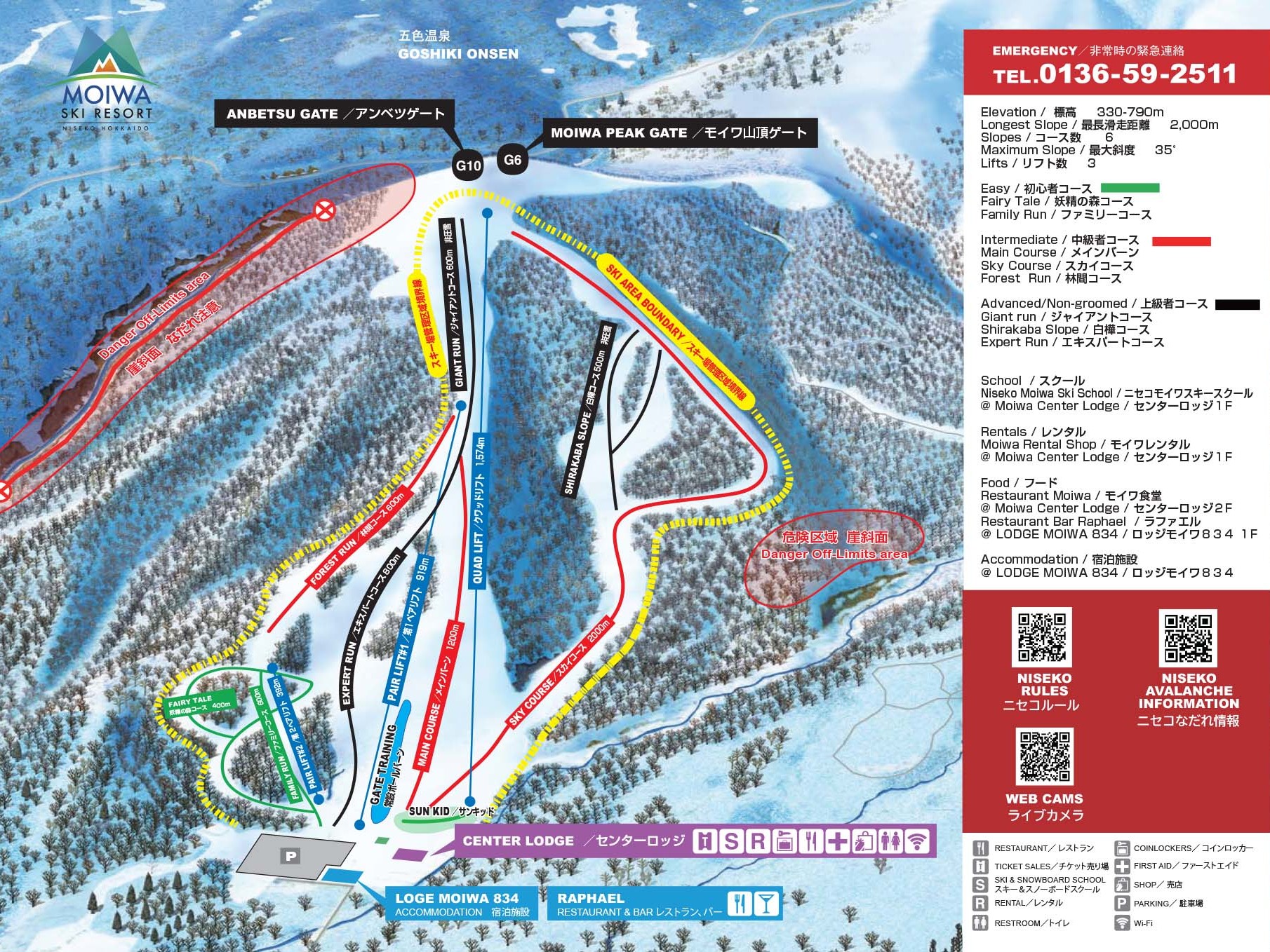 Niseko Moiwa Trail Map